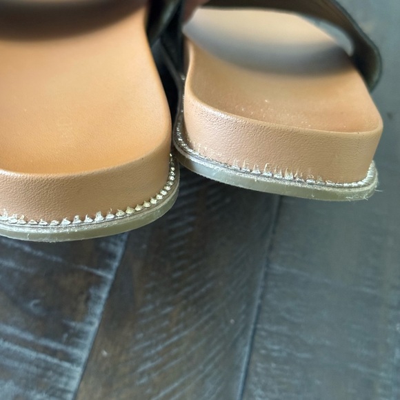 Green and Brown Slip-On Sandals with Textured Sole - Picture 10 of 10